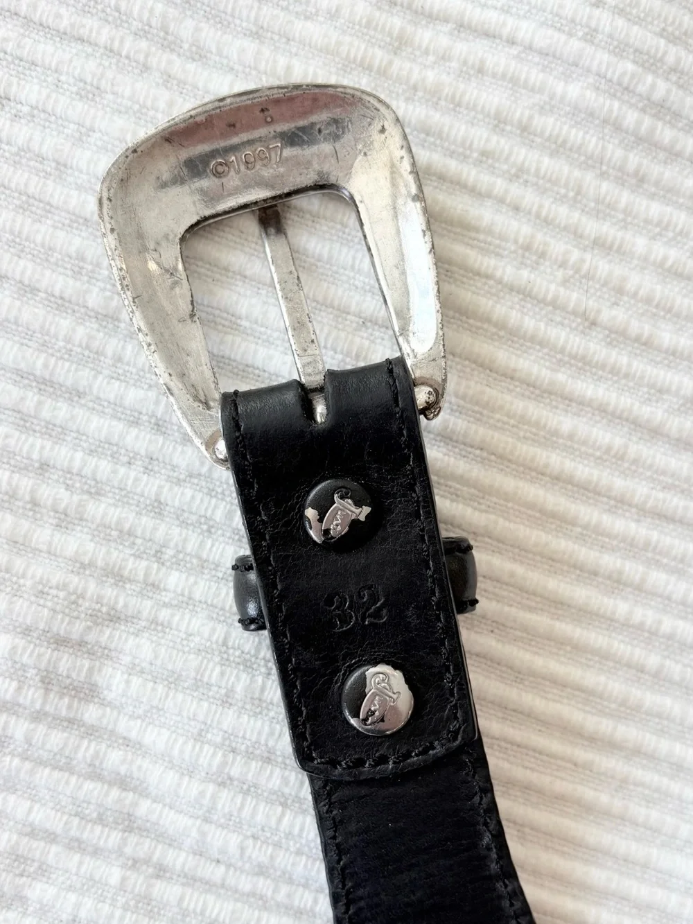 Justin Western Braided Black Leather Belt - Picture 10 of 15